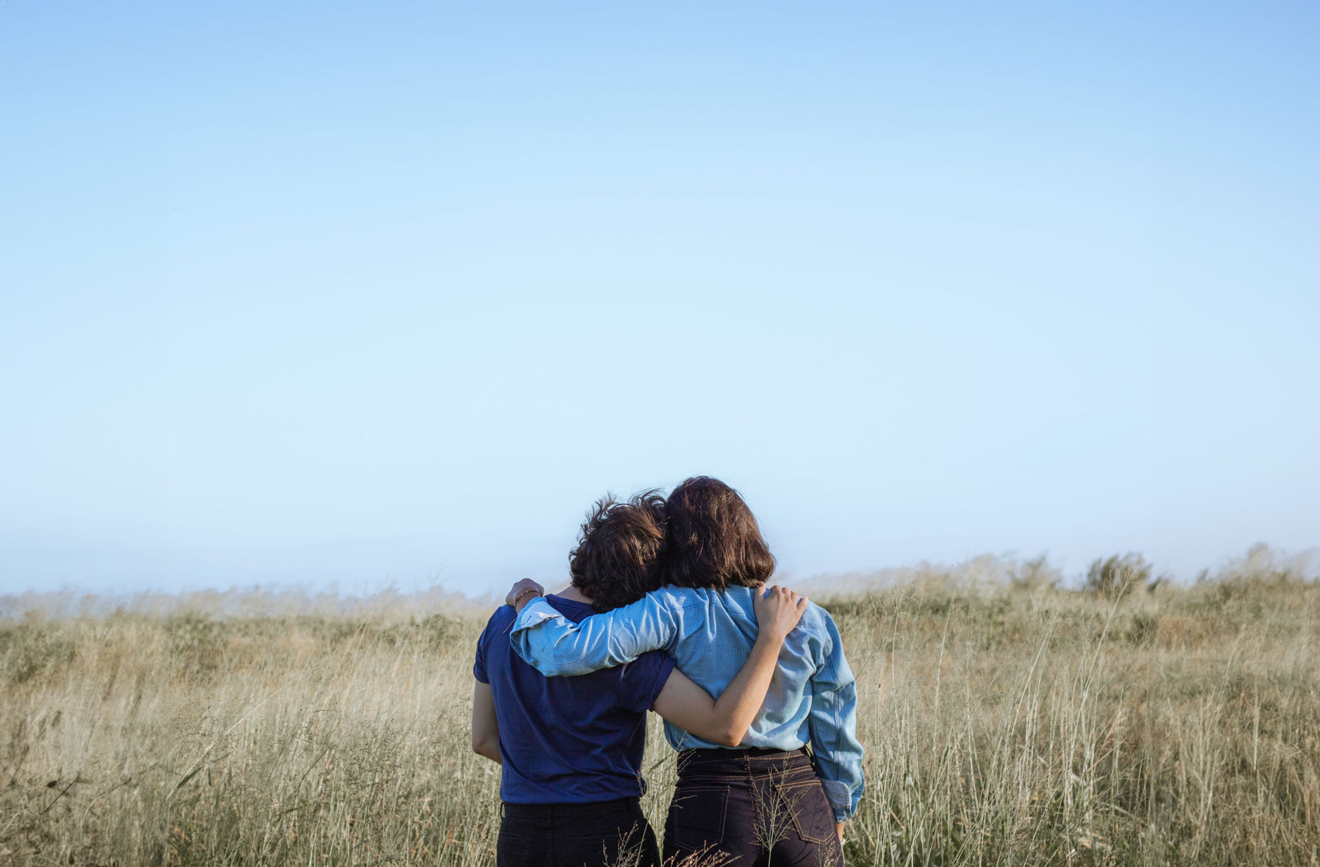 Two people hugging